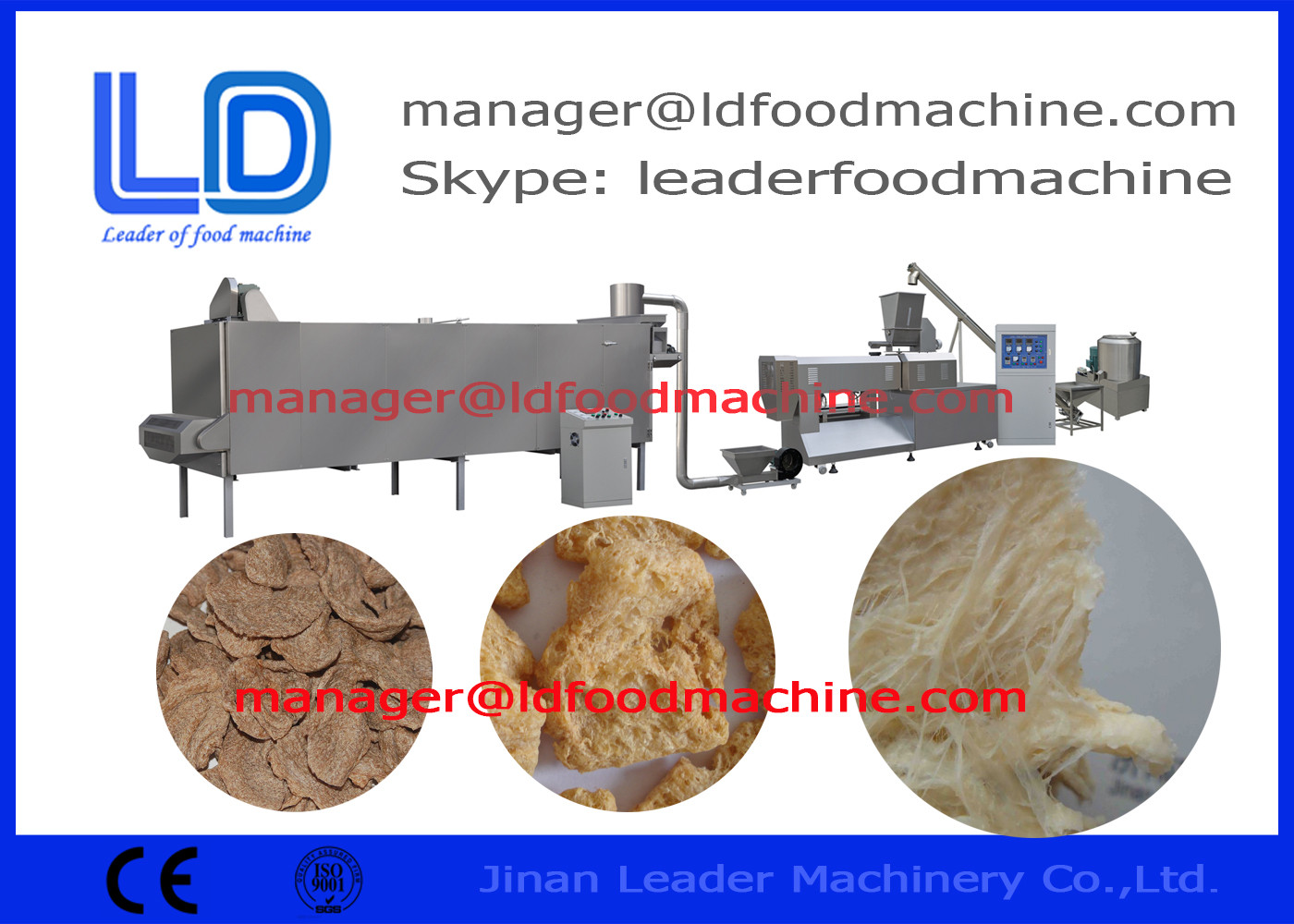 180--installation de fabrication du soja 200kg/h, machine texturisée de nourriture de protéine du soja