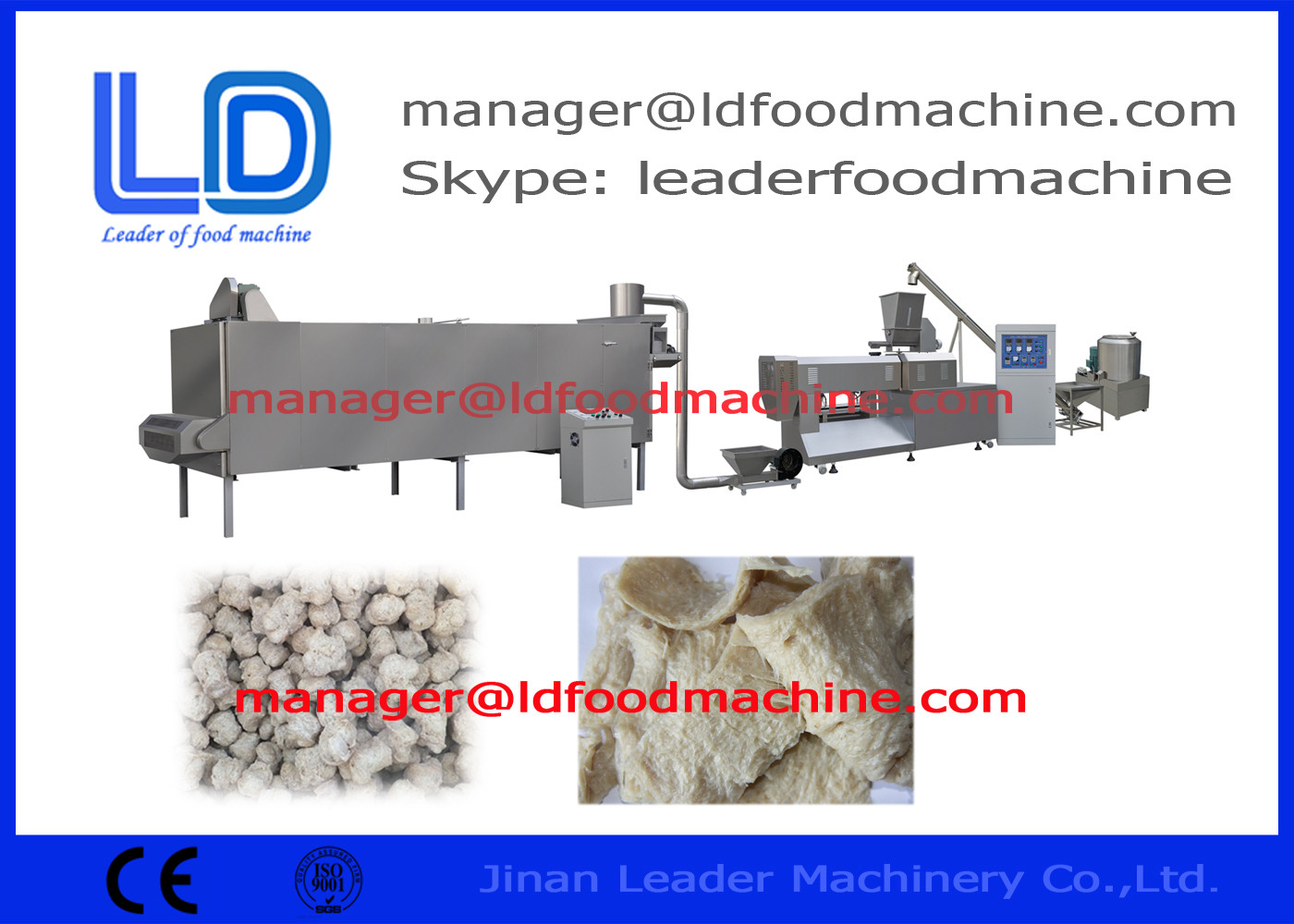 380 V/50 hertz de soja d'installation de fabrication, machine automatique de nourriture de protéine de soja